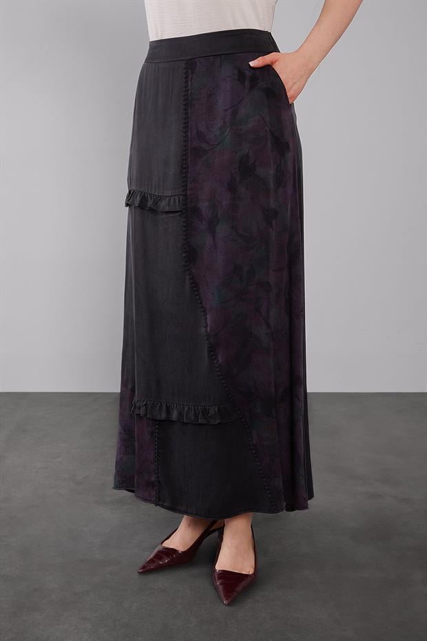 Mürdüm Mini Fırfır Detaylı Cupra Etek Takım