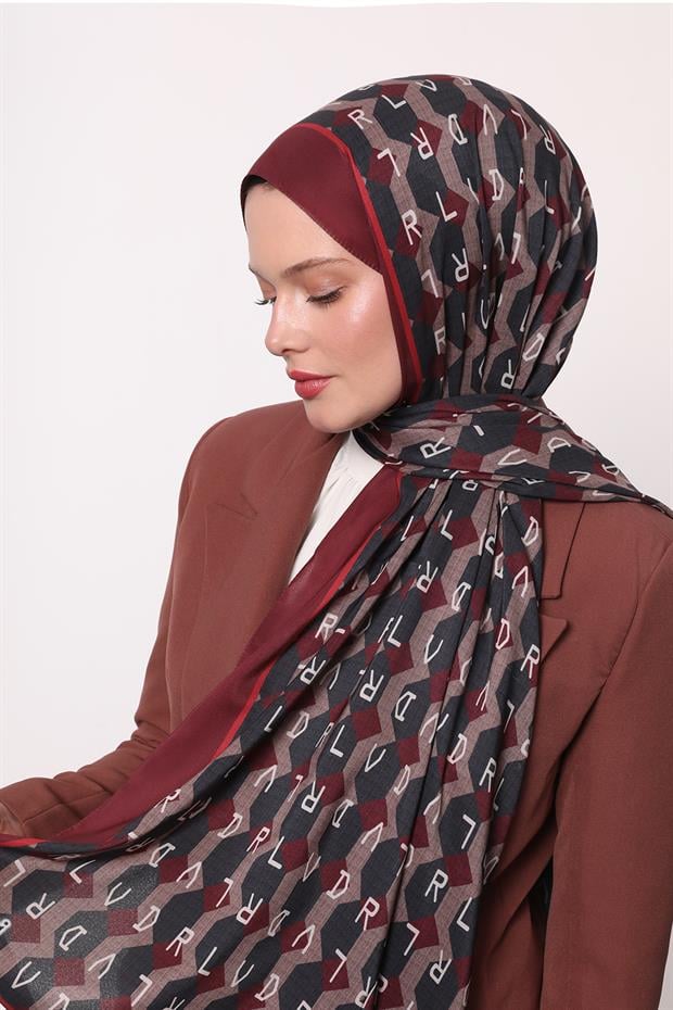 Mürdüm Petek Desen Love Şal