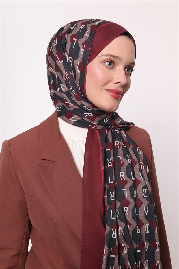 Mürdüm Petek Desen Love Şal