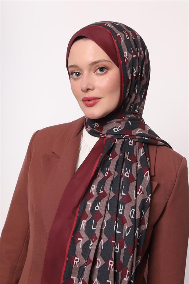 Mürdüm Petek Desen Love Şal