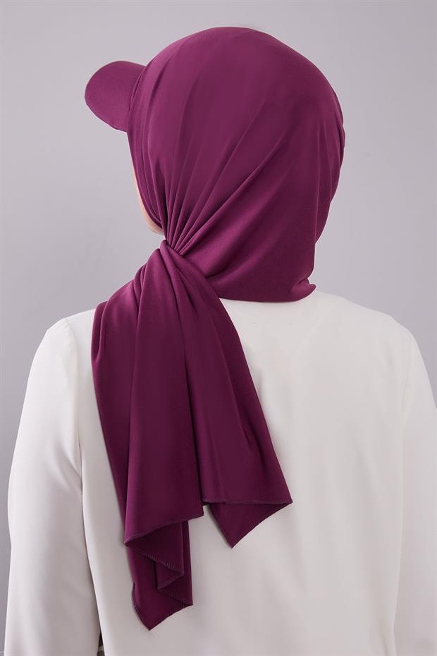 Mürdüm Pratik Şapkalı Şal