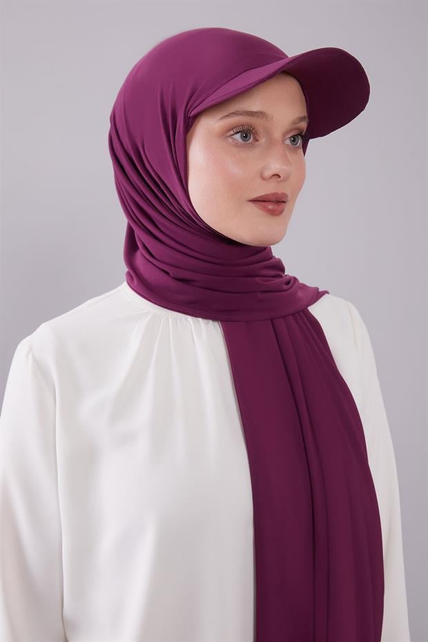 Mürdüm Pratik Şapkalı Şal