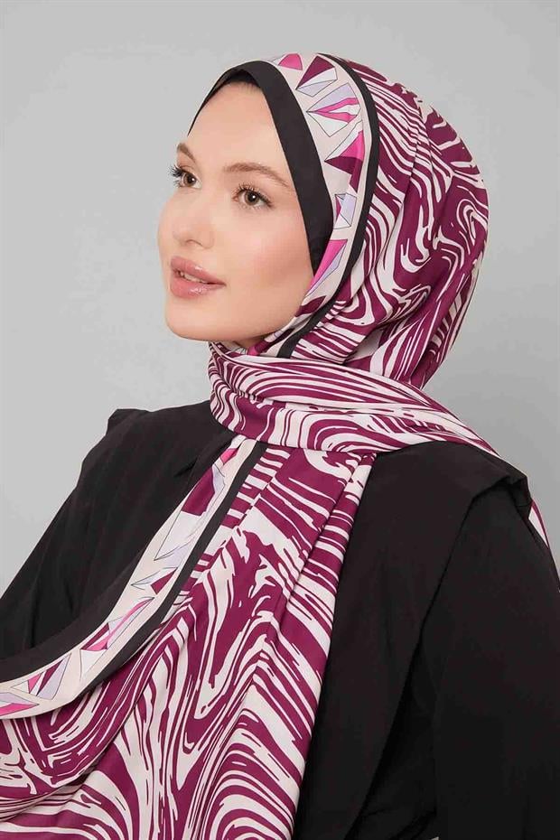 Mürdüm Zebra Desen Club Şal