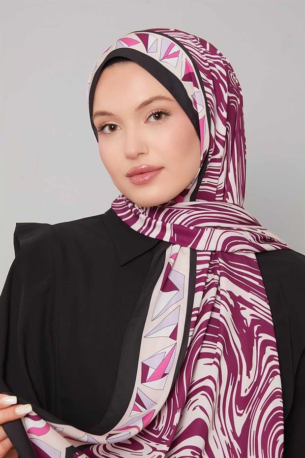 Mürdüm Zebra Desen Club Şal