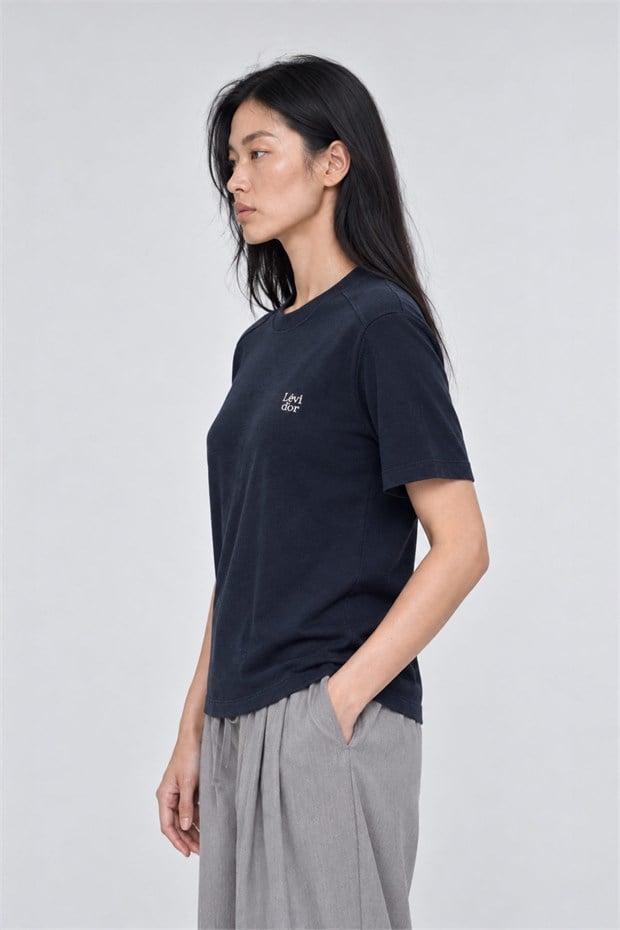 Nakış İşlemeli T-Shirt Koyu Mavi
