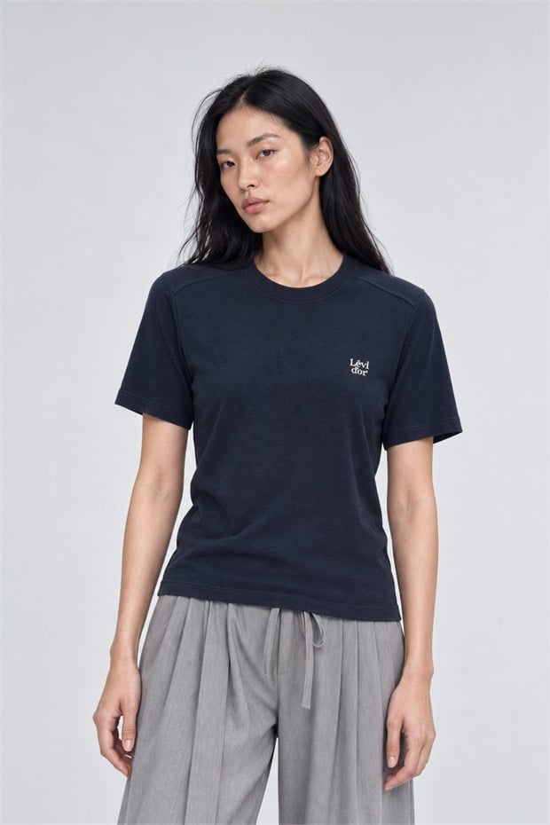 Nakış İşlemeli T-Shirt Koyu Mavi