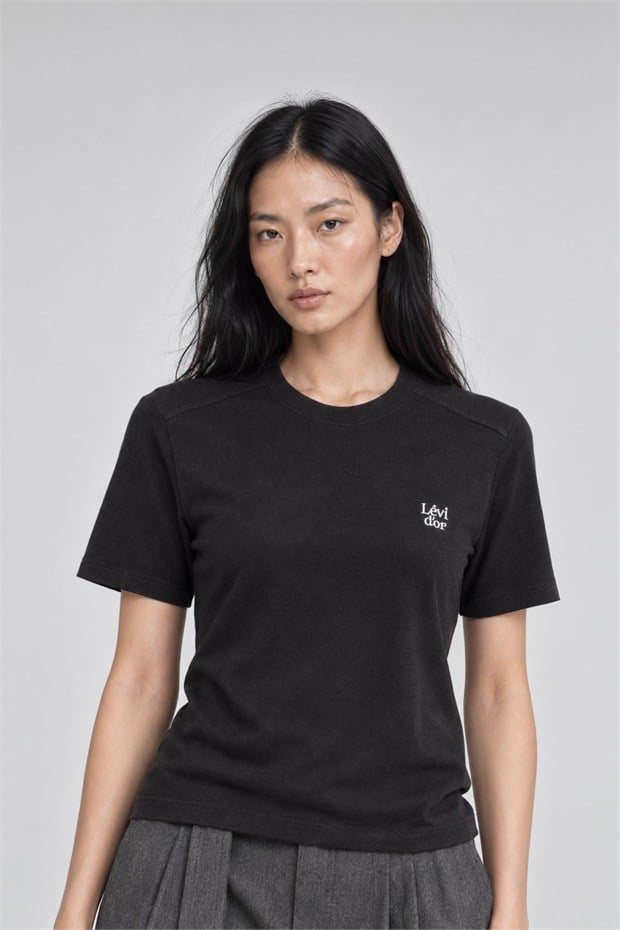 Nakış İşlemeli T-Shirt Siyah