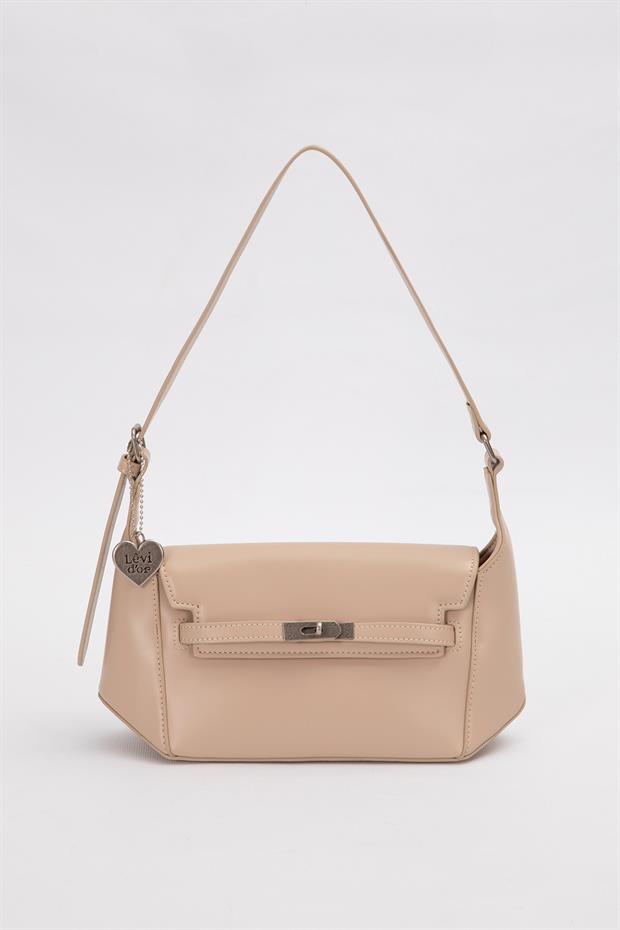 Nude Kalp Aksesuar Detaylı Omuz Çantası