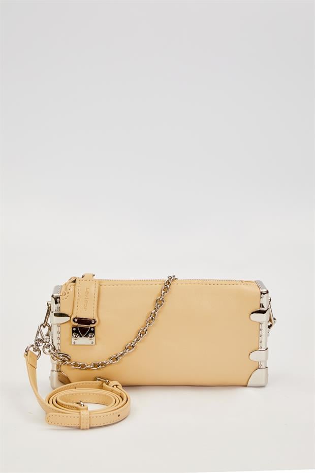 Nude Metal Köşeli Omuz Çantası