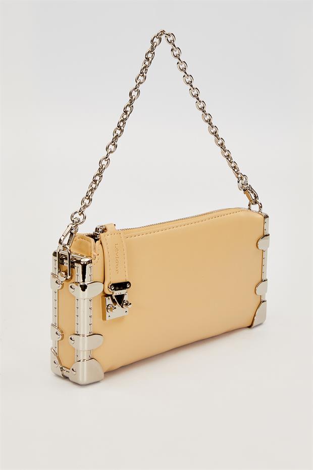 Nude Metal Köşeli Omuz Çantası