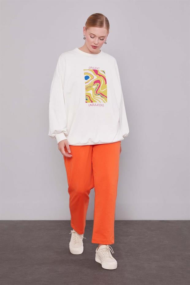 Oranj Belli Lastikli Cepli Spor Pantolon