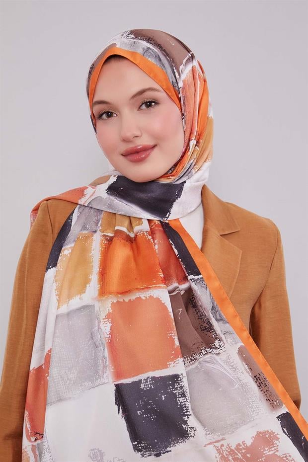 Oranj Dama Desen Twill Şal