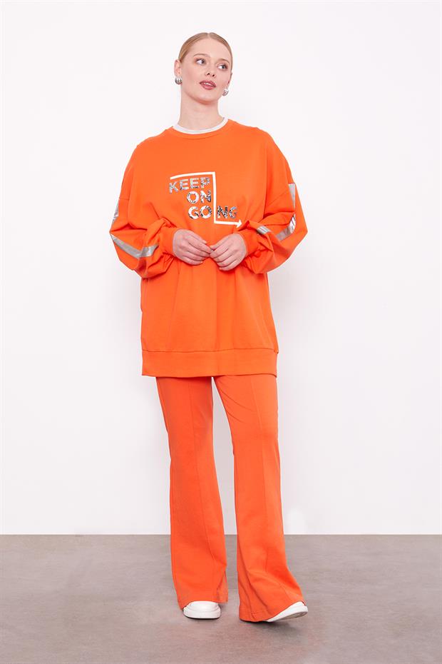 Oranj İspanyol Paça Pantolon