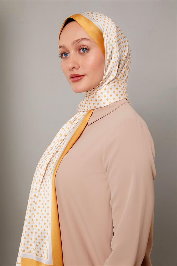 Oranj Halkalı Benek Desen Angel Şal