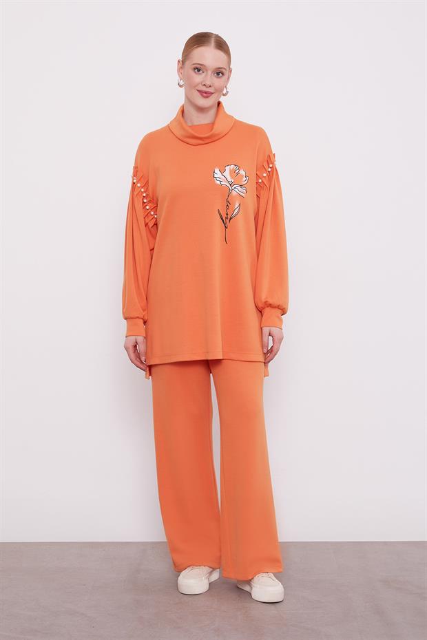 Oranj İnci Kol Detaylı Spor Takım