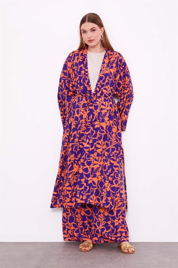 Oranj Kimono Pantolon Takım