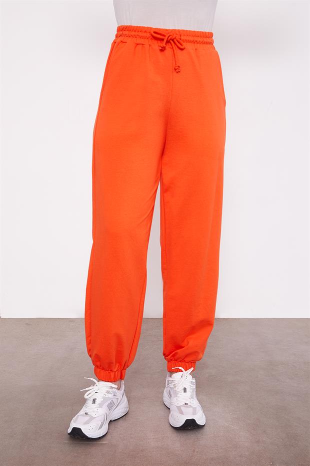 Oranj Beli Lastikli Jogger Pantolon