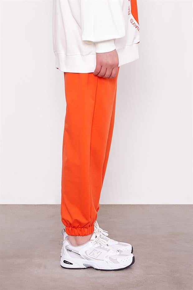 Oranj Beli Lastikli Jogger Pantolon