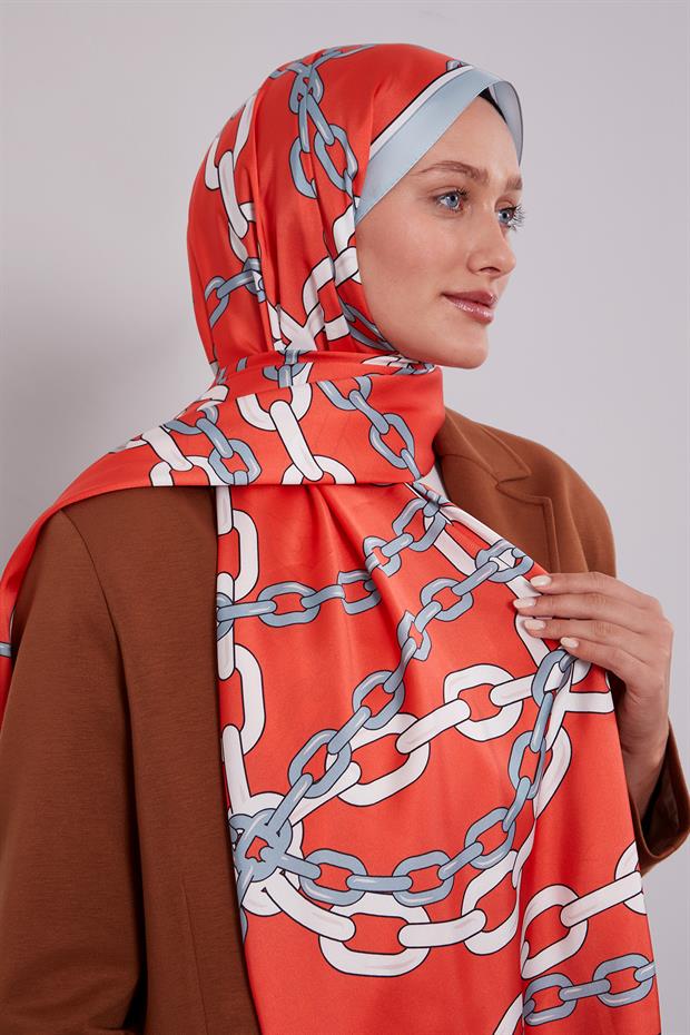 Oranj Zincir Twill Şal
