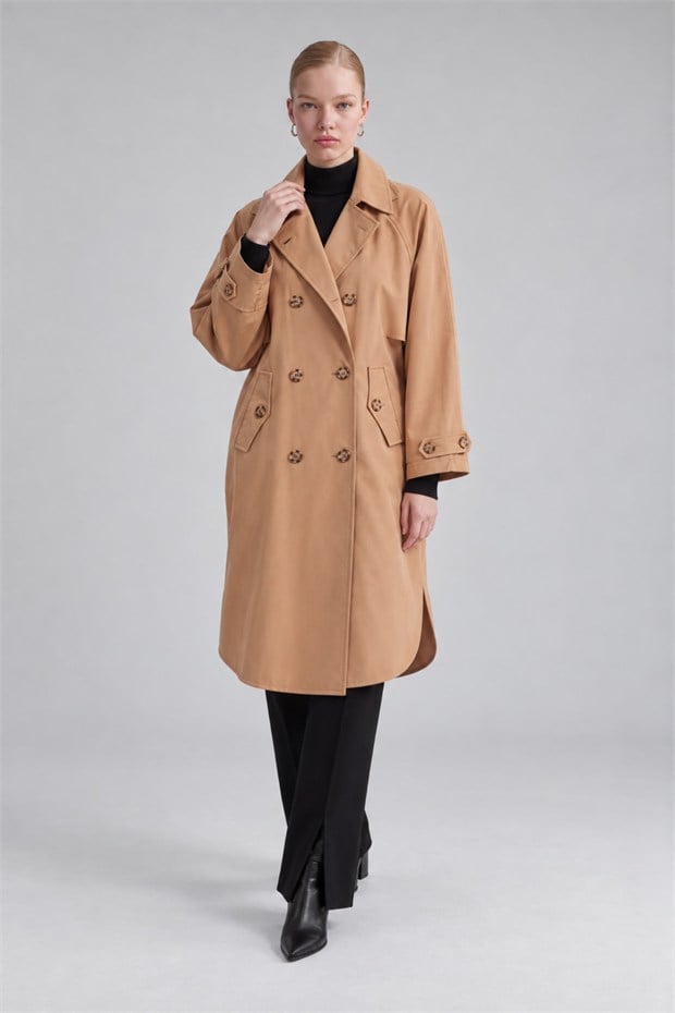 Oversize Trençkot Camel