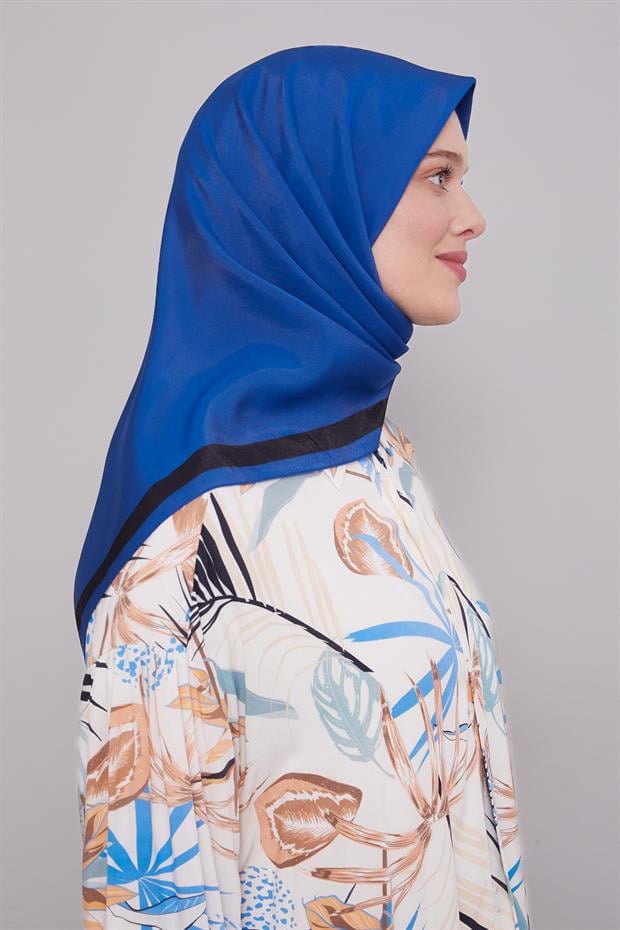 Parlament Mavisi Kenar Şerit Aura Eşarp