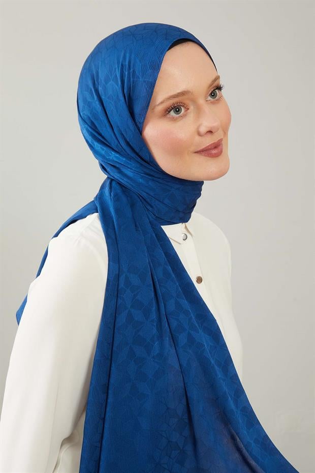 Parlament Mavisi Kristal Desen Jakar Capri Şal