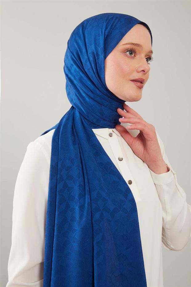 Parlament Mavisi Kristal Desen Jakar Capri Şal