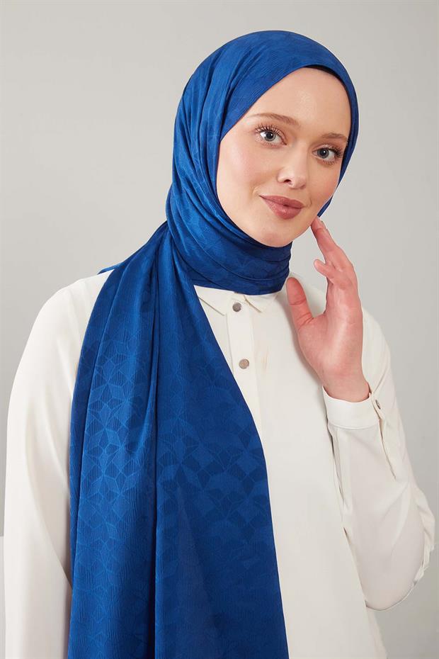 Parlament Mavisi Kristal Desen Jakar Capri Şal