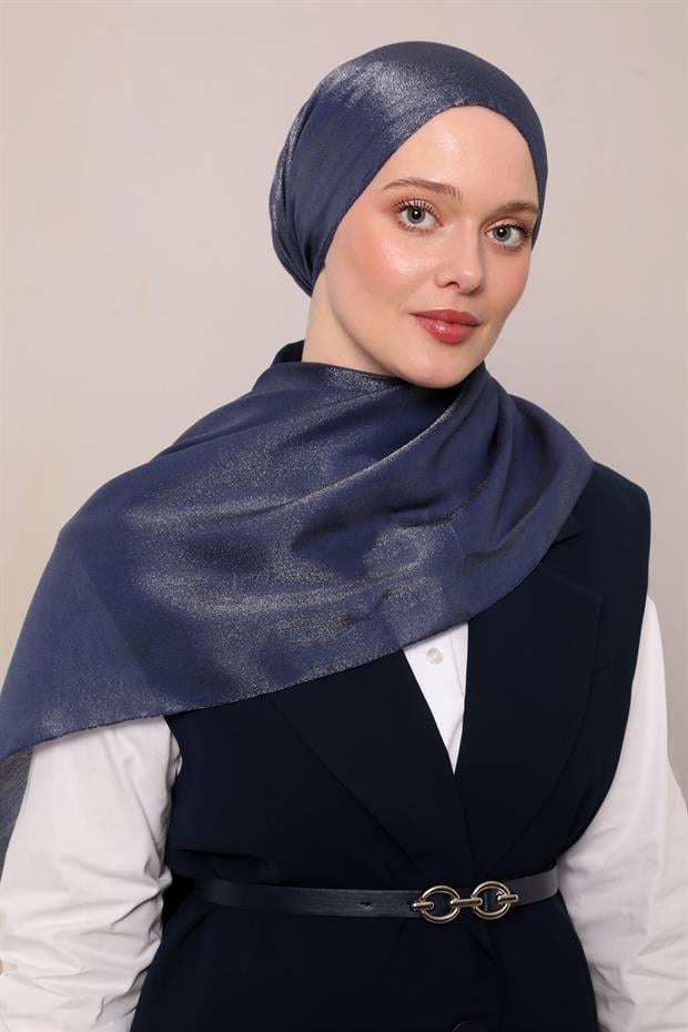 Patlıcan Moru Simli Bodrum Şal