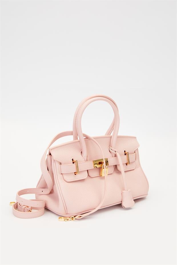 Pembe Aksesuar Detay Bölmeli El Çantası