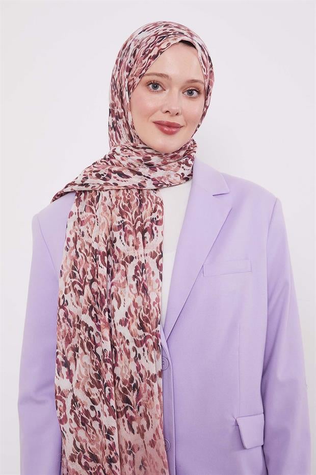 Pembe Batik Desen Pamuk Şal