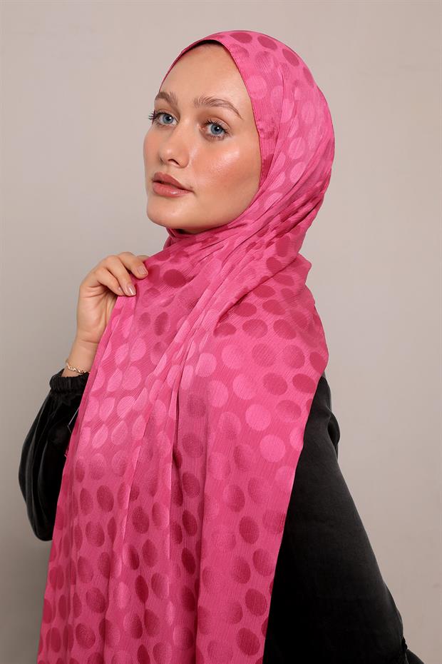Pembe Benek Desenli Jakar Capri Şal