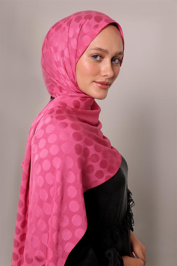 Pembe Benek Desenli Jakar Capri Şal