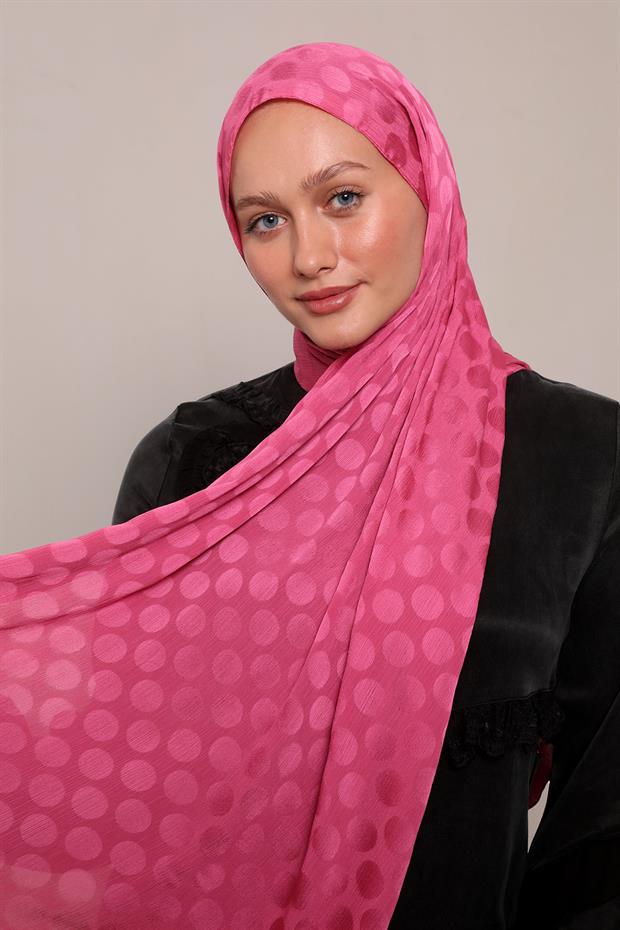 Pembe Benek Desenli Jakar Capri Şal