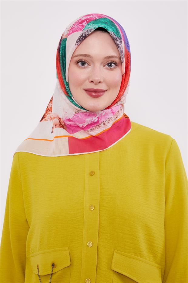 Pembe Çizgili Batik Pamuk Eşap