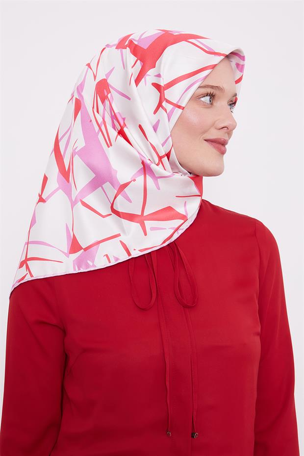 Pembe Crack Desen Trend Twill Eşarp