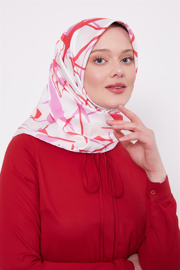 Pembe Crack Desen Trend Twill Eşarp