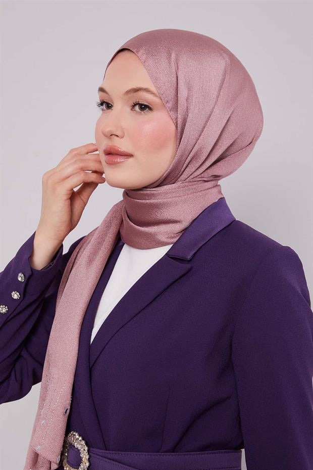 Pembe Damla Taşlı Diamond Şal