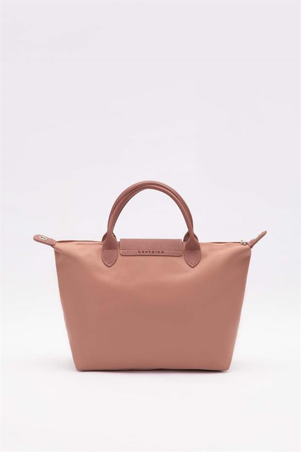 Pembe Deri Kapaklı Omuz Çantası