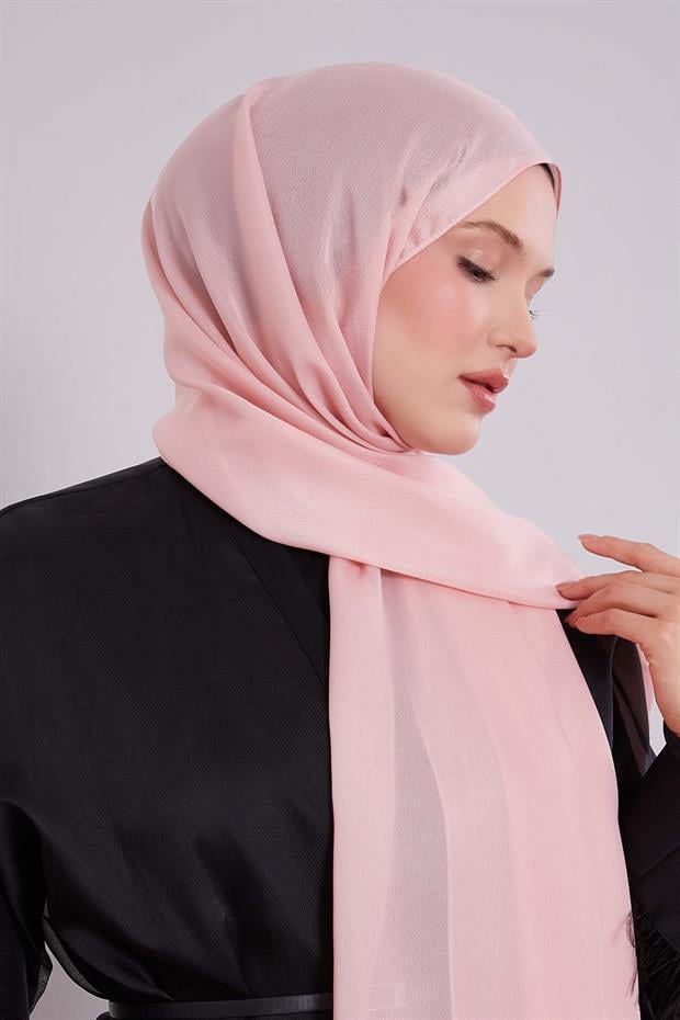 Pembe Düz Premium Abiye Şal