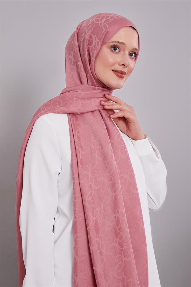 Pembe Geometrik Desen Grazia Şal