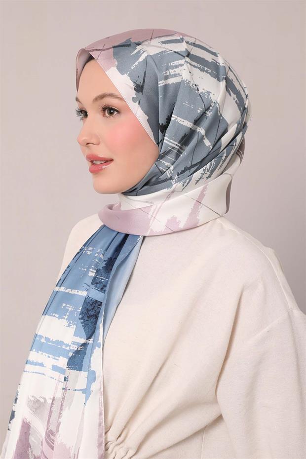 Pembe Gölgeli Desen Twill Şal