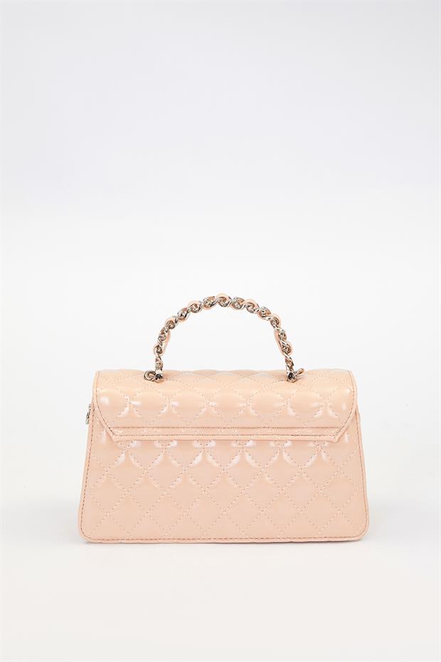 Pembe Gül Baskılı El Çantası