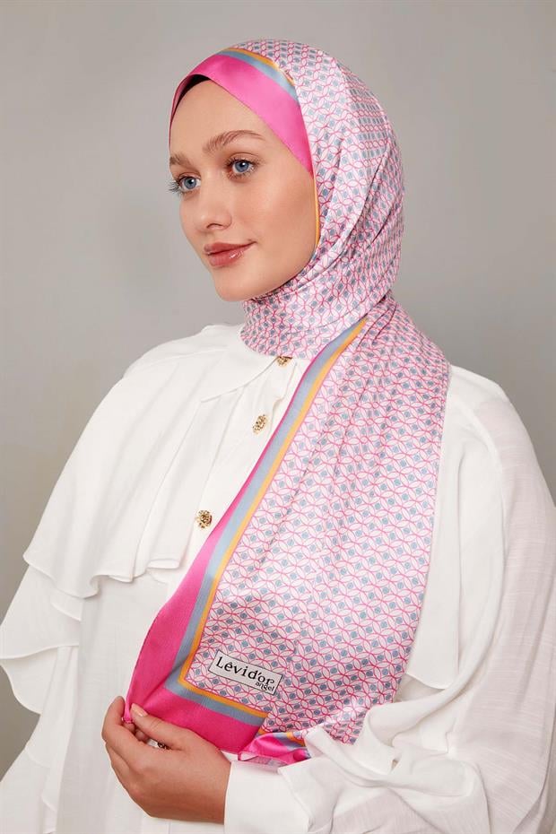 Pembe Halkalı Benek Desen Angel Şal