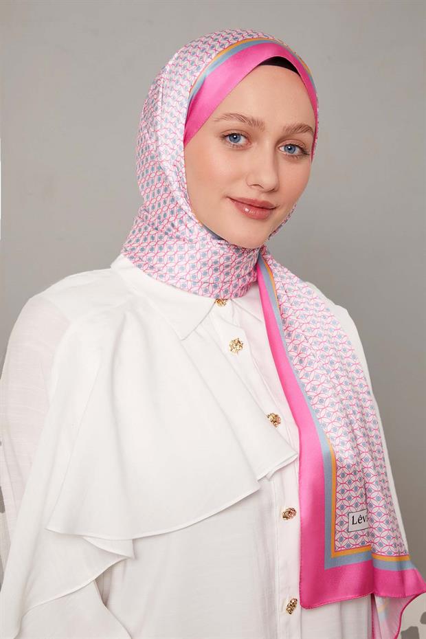 Pembe Halkalı Benek Desen Angel Şal