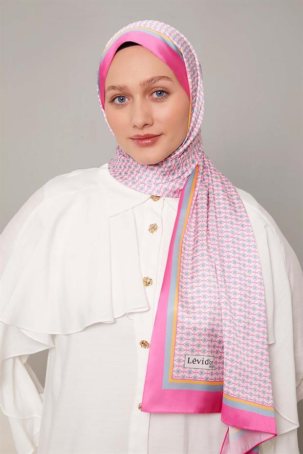 Pembe Halkalı Benek Desen Angel Şal
