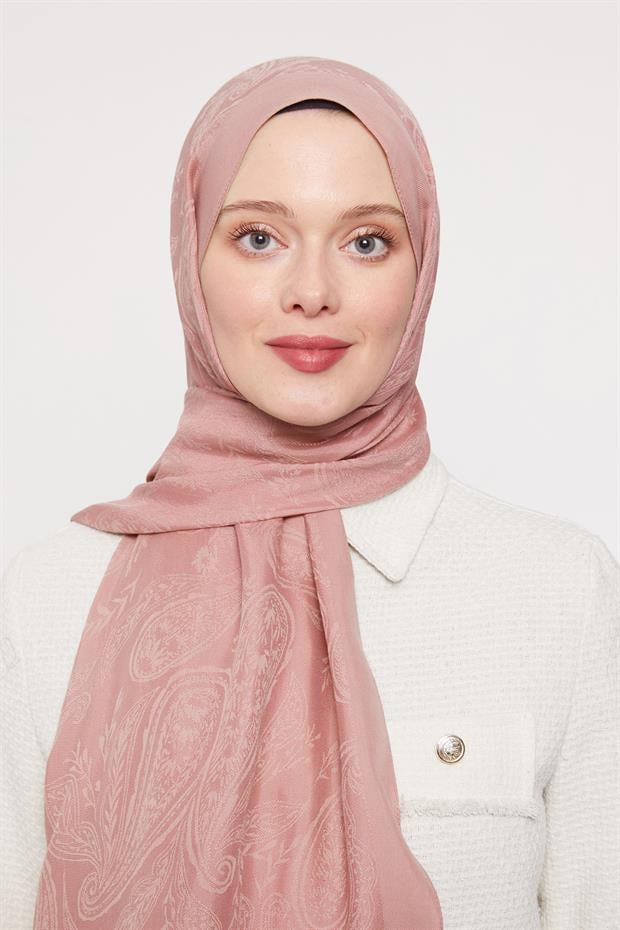 Pembe Hint Desen Grazia Şal