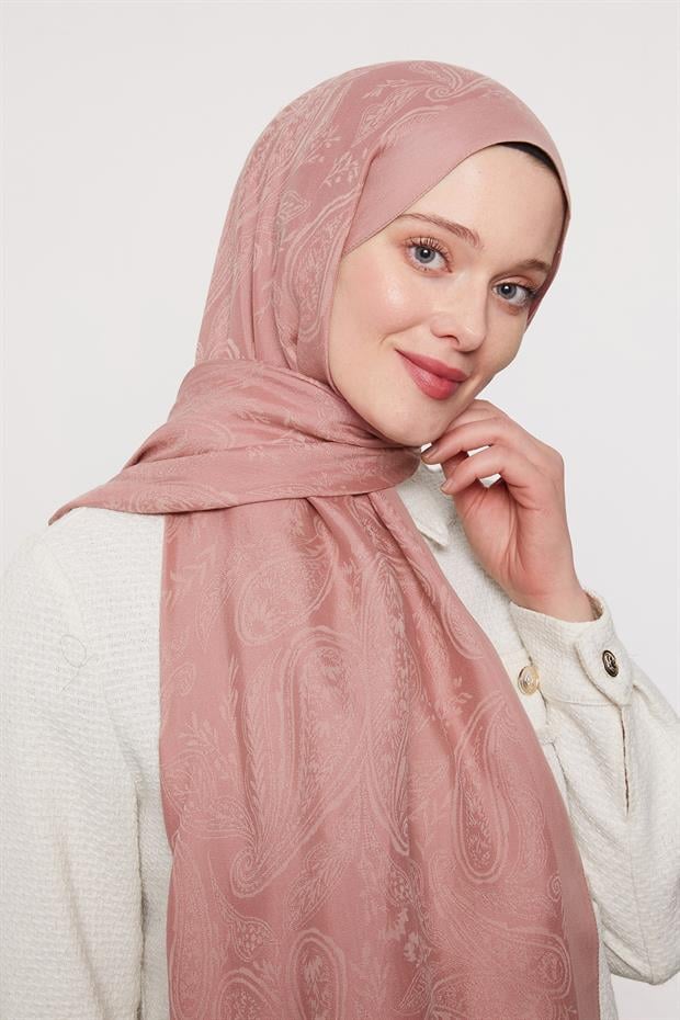 Pembe Hint Desen Grazia Şal