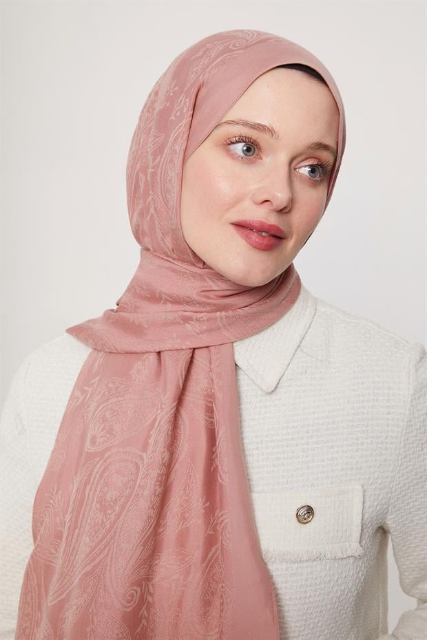 Pembe Hint Desen Grazia Şal