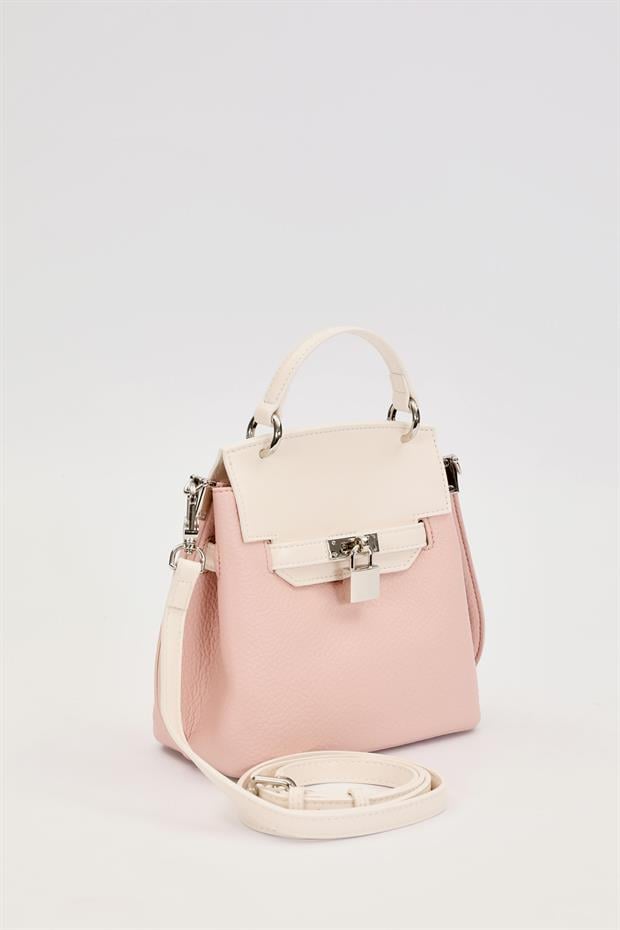 Pembe İnci Askı Detaylı El Çantası